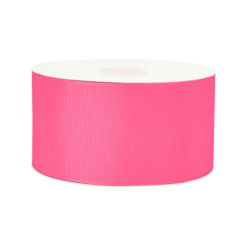 3" Textured Grosgrain Ribbon | Neon Pink (2550) | 50 Yard Roll