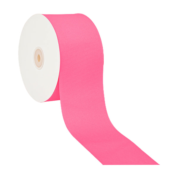 3" Textured Grosgrain Ribbon | Neon Pink (2550) | 50 Yard Roll