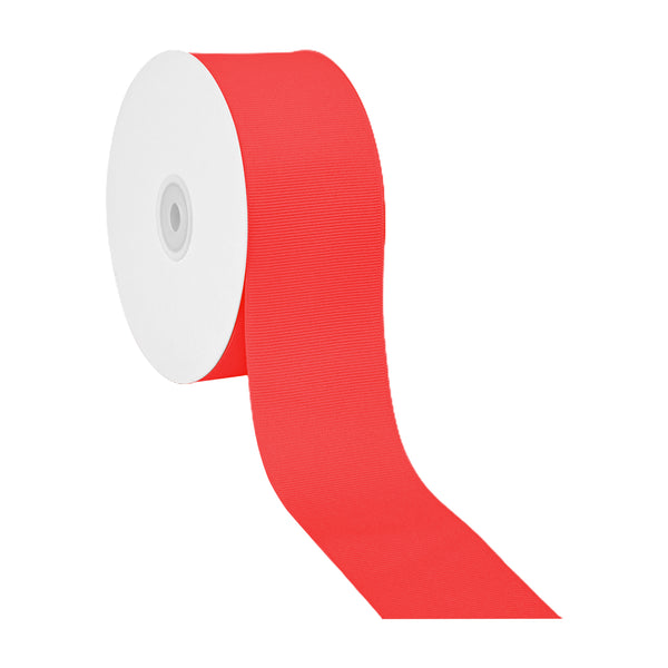 2 1/4" Textured Grosgrain Ribbon | Hot Red (252) | 50 Yard Roll