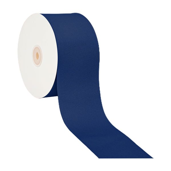 3" Textured Grosgrain Ribbon | Navy (370) | 50 Yard Roll