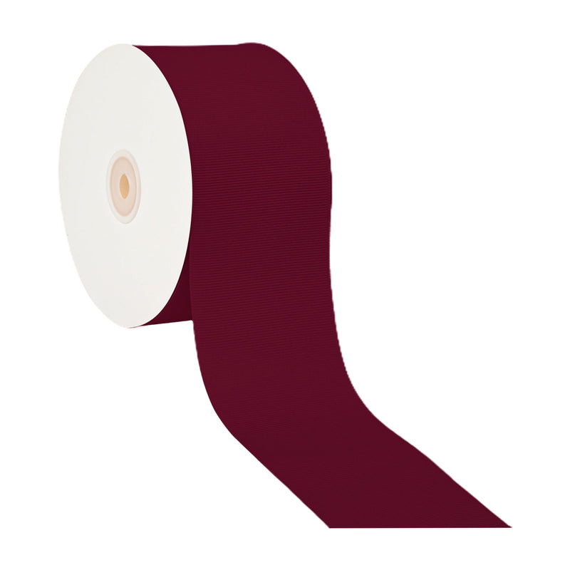 3" Textured Grosgrain Ribbon | Cranberry (270) | 50 Yard Roll