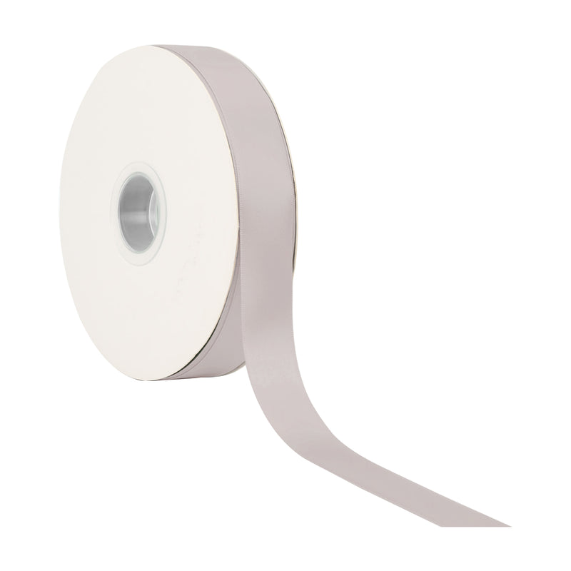 1" Double Face Satin Ribbon | Silver (012) | 25 Yard Roll