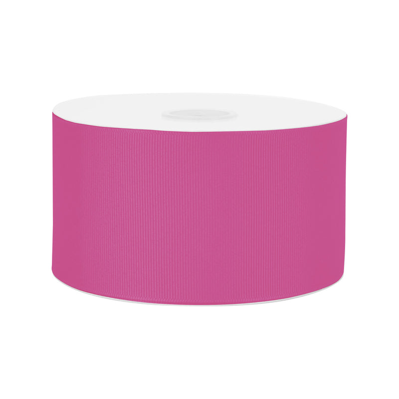 3" Textured Grosgrain Ribbon | Vibrant Pink (185) | 50 Yard Roll