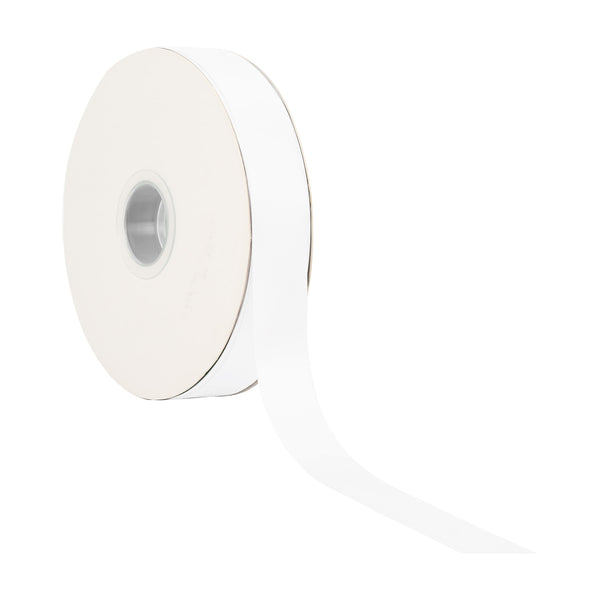 1" Double Face Satin Ribbon | White (029) | 100 Yard Roll