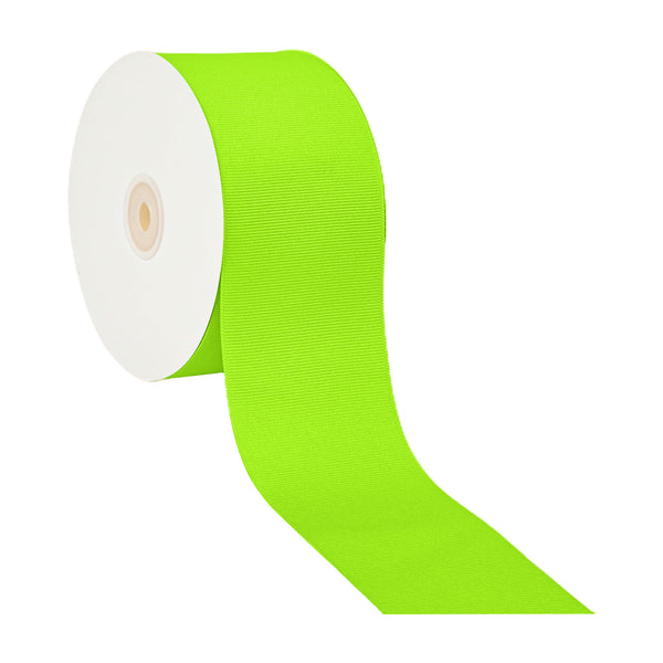 3" Textured Grosgrain Ribbon | Neon Lime (2545) | 50 Yard Roll