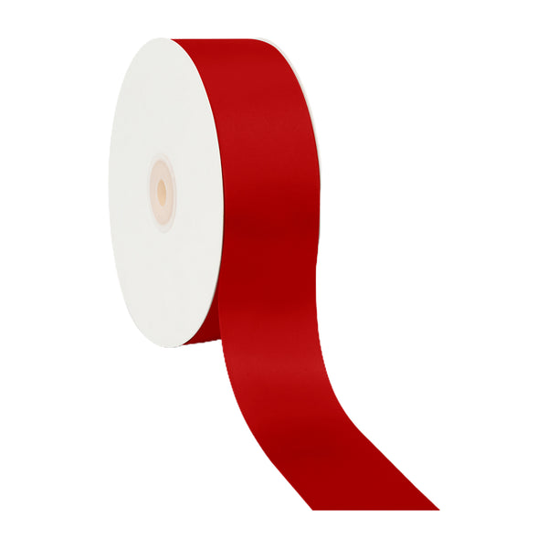 2" Double Face Satin Ribbon | Red (250) | 25 Yard Roll