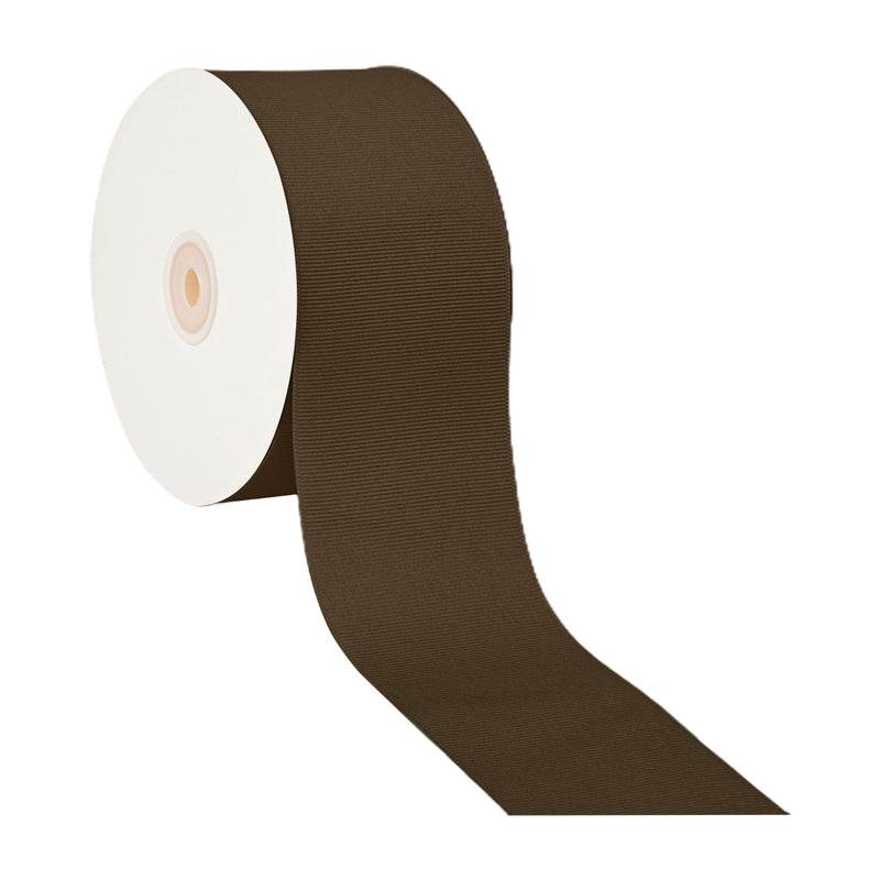 3" Textured Grosgrain Ribbon | Brown (850) | 50 Yard Roll