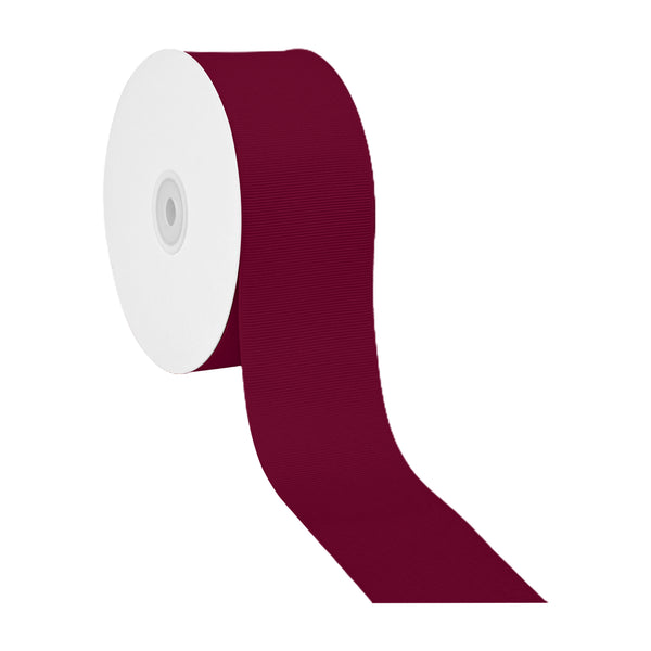 2 1/4" Textured Grosgrain Ribbon | Cranberry (270) | 50 Yard Roll