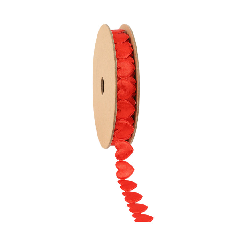 3/4" Ultra Sonic Trim | Side By Side Hearts Red | 10 Yard Roll