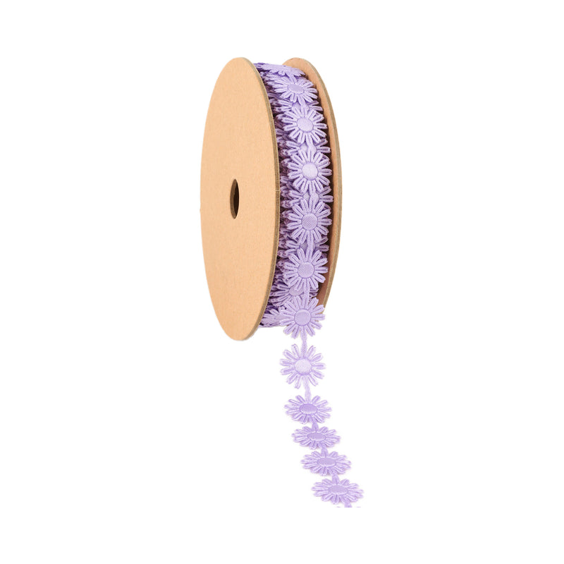 3/4" Ultra Sonic Trim | Daisy Flower Lavender | 10 Yard Roll