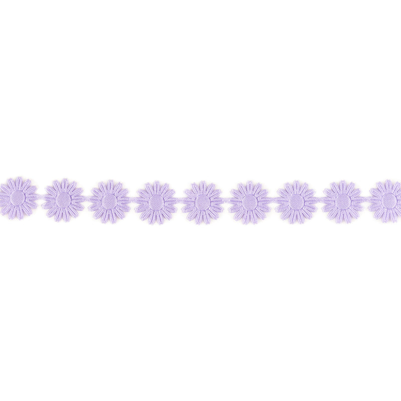 3/4" Ultra Sonic Trim | Daisy Flower Lavender | 10 Yard Roll