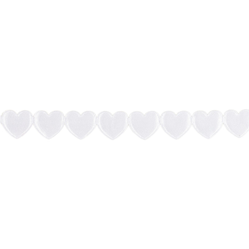 3/4" Ultra Sonic Trim | Side By Side Hearts White | 10 Yard Roll
