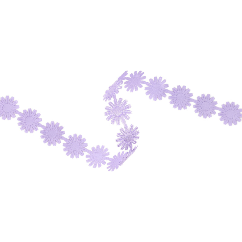 3/4" Ultra Sonic Trim | Daisy Flower Lavender | 10 Yard Roll