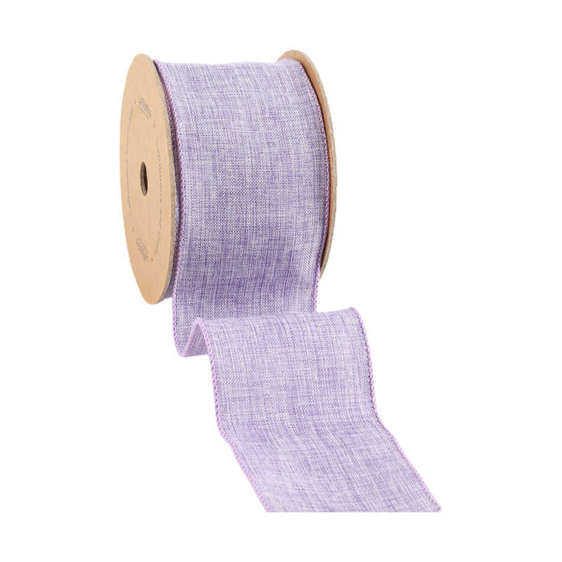 2 1/2 Wired Ribbon | Lavender Linen | 10 Yard Roll