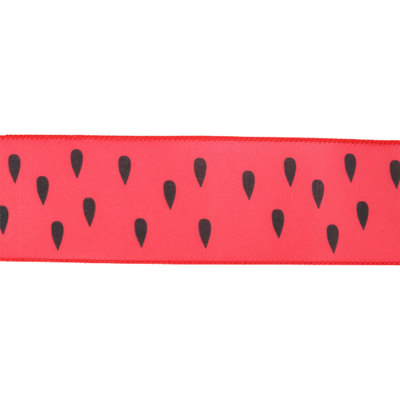 2 1/2" Wired Ribbon | Watermelon Seeds | 10 Yard Roll