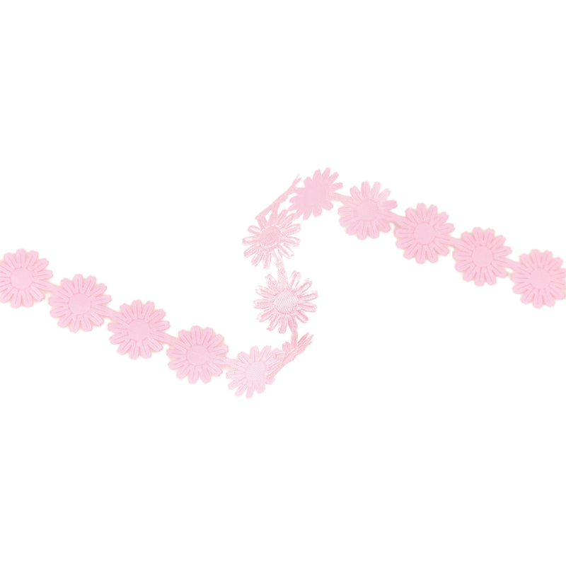 3/4" Ultra Sonic Trim | Daisy Flower Pastel Pink | 10 Yard Roll