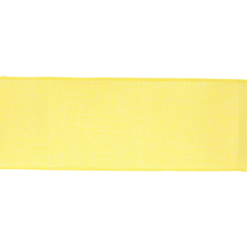 2 1/2 Wired Ribbon | Yellow Linen | 10 Yard Roll