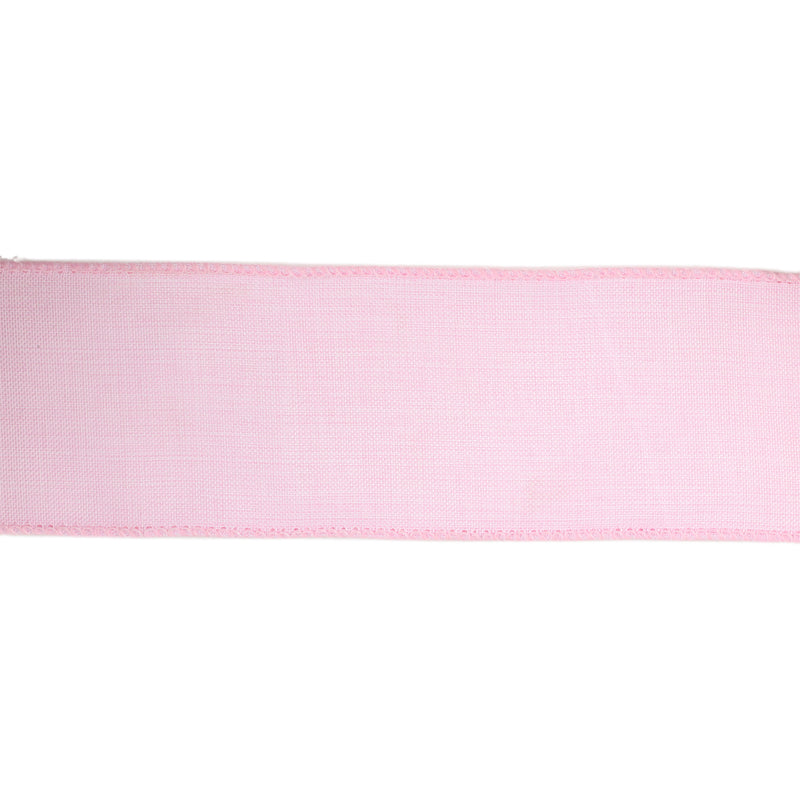 2 1/2 Wired Ribbon | Pale Pink Linen | 10 Yard Roll