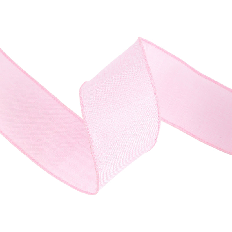 2 1/2 Wired Ribbon | Pale Pink Linen | 10 Yard Roll