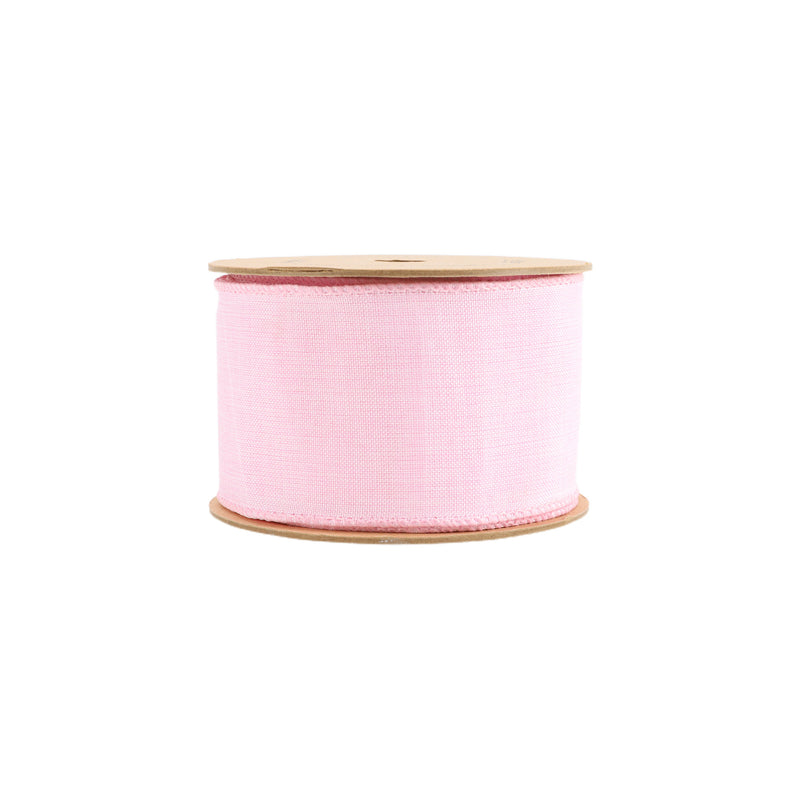 2 1/2 Wired Ribbon | Pale Pink Linen | 10 Yard Roll