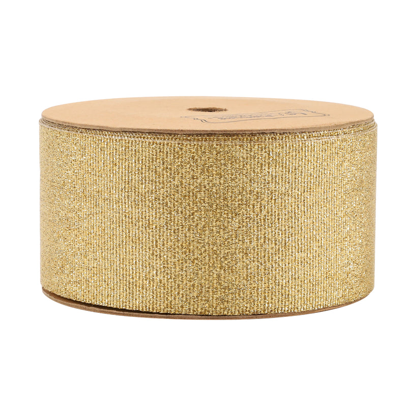 1 1/2" Metallic Tafetta Ribbon | Lt Gold (Gl) | 25 Yard Roll