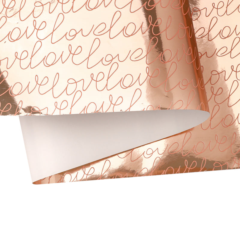 24" x 417' Wrapping Paper Half Ream | Metallic Love Print