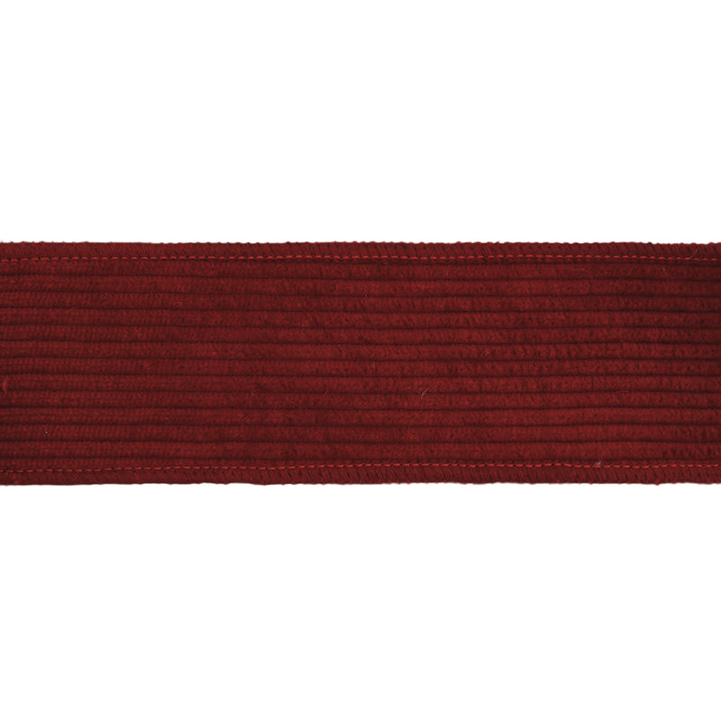 2 1/2" Wired Corduroy Ribbon | Red with Burlap Back | 5 Yard Roll