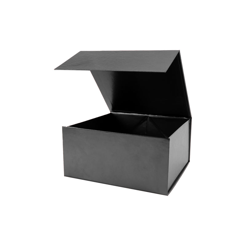 8"x 8"x 4" Collapsable Gift Box w/ Magnetic Square Flap Lid | Matte Black