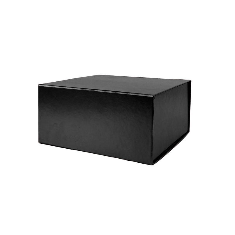 8"x 8"x 4" Collapsable Gift Box w/ Magnetic Square Flap Lid | Matte Black