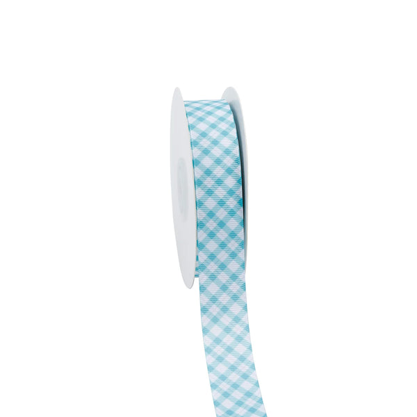 7/8" Printed Grosgrain Ribbon | Ice Plaid (10059) | 20 Yard Roll