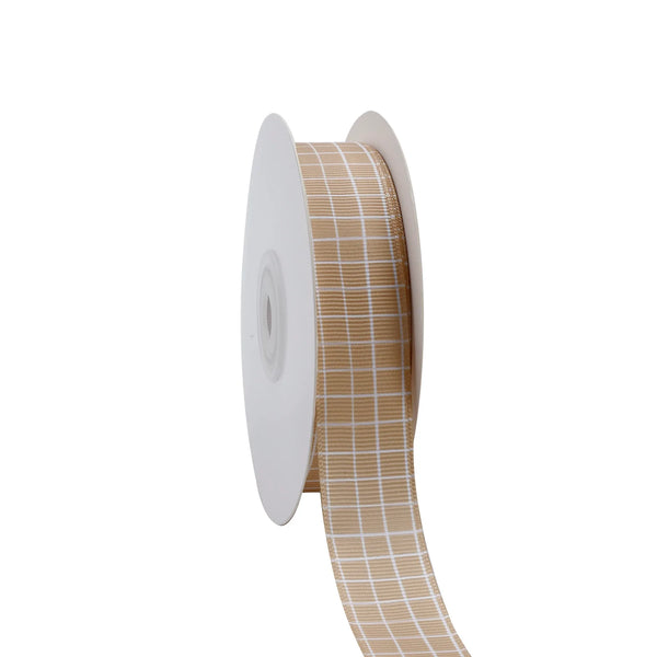 7/8" Printed Grosgrain Ribbon | Harvest Check (10020) | 20 Yard Roll