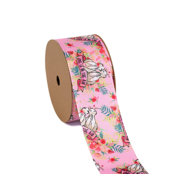 1 1/2" Printed Grosgrain Ribbon | Bunny Love (10051) | 20 Yard Roll