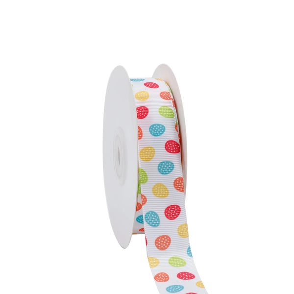 7/8" Printed Grosgrain Ribbon | Eggfetti (10043) | 20 Yard Roll