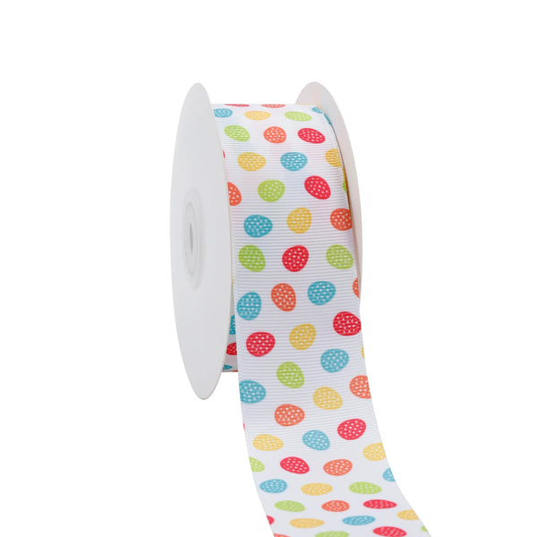 1 1/2" Printed Grosgrain Ribbon | Eggfetti (10044) | 20 Yard Roll