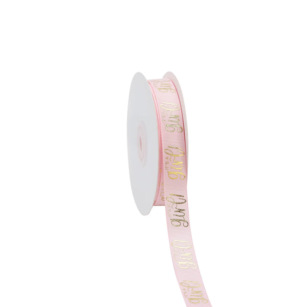 5/8" Printed Grosgrain Ribbon | It'S A Girl (10027) | 20 Yard Roll