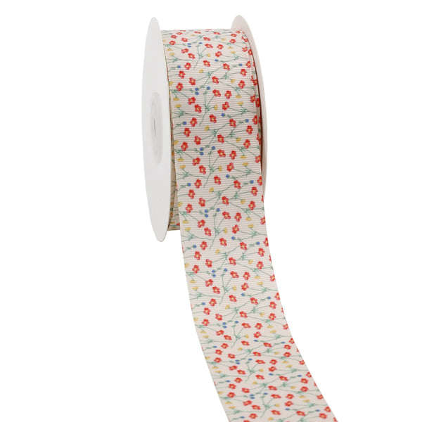 1 1/2" Printed Grosgrain Ribbon | Spring Poppy (10018) | 20 Yard Roll