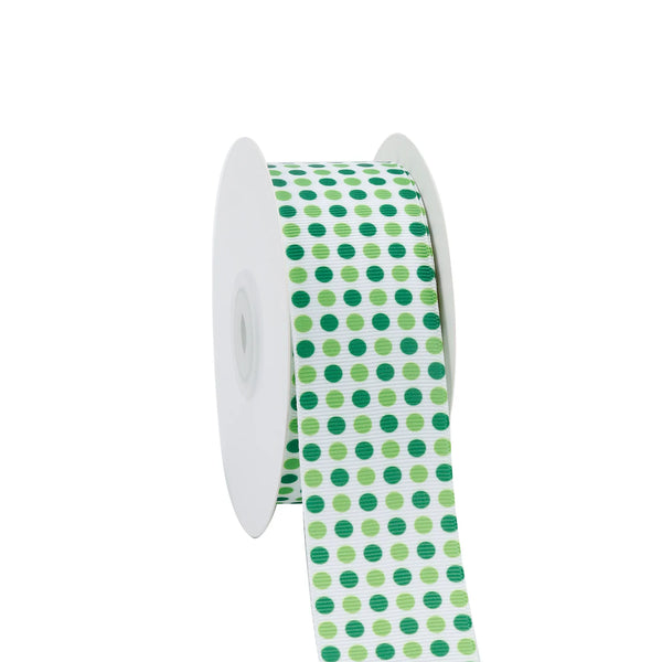 1 1/2" Printed Grosgrain Ribbon | Patty's Dots (10001) | 20 Yard Roll