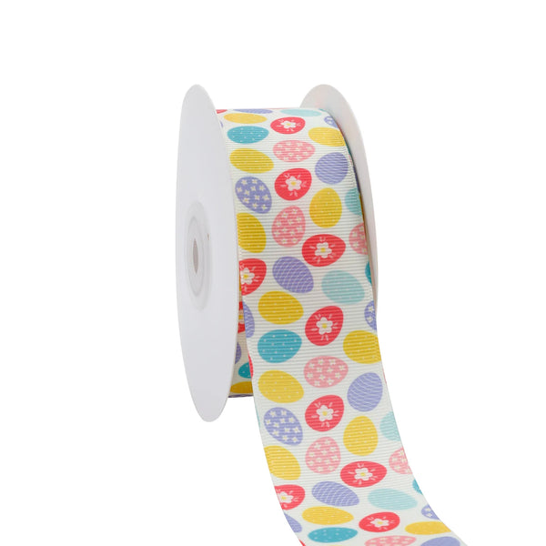 1 1/2" Printed Grosgrain Ribbon | Eggtastic (10046) | 20 Yard Roll