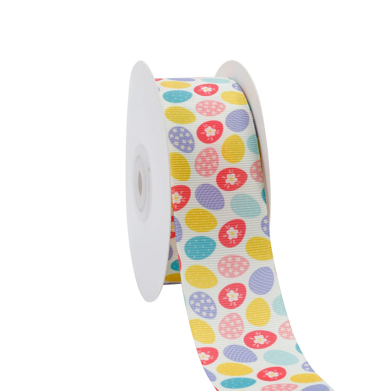 1 1/2" Printed Grosgrain Ribbon | Eggtastic (10046) | 20 Yard Roll