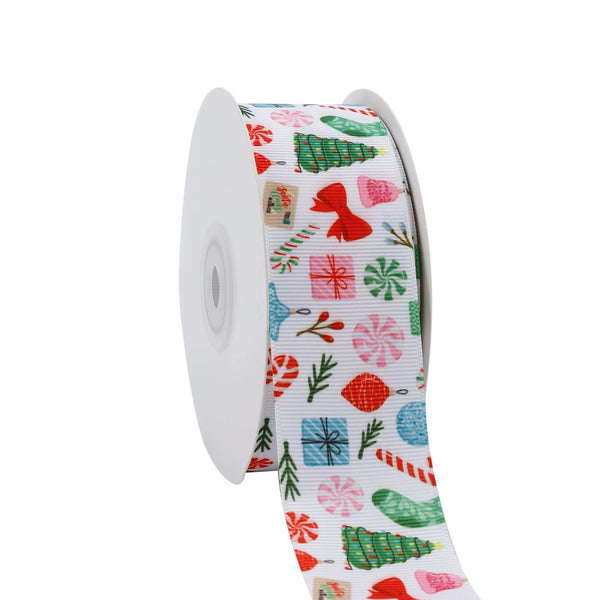 1 1/2" Printed Grosgrain Ribbon | Merry Fun (10034) | 20 Yard Roll