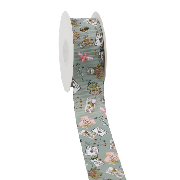 1 1/2" Printed Grosgrain Ribbon | Bee Kind (10008) | 20 Yard Roll