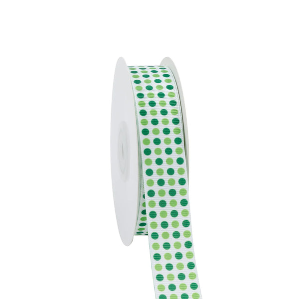 7/8" Printed Grosgrain Ribbon | Patty's Dots (10000) | 20 Yard Roll