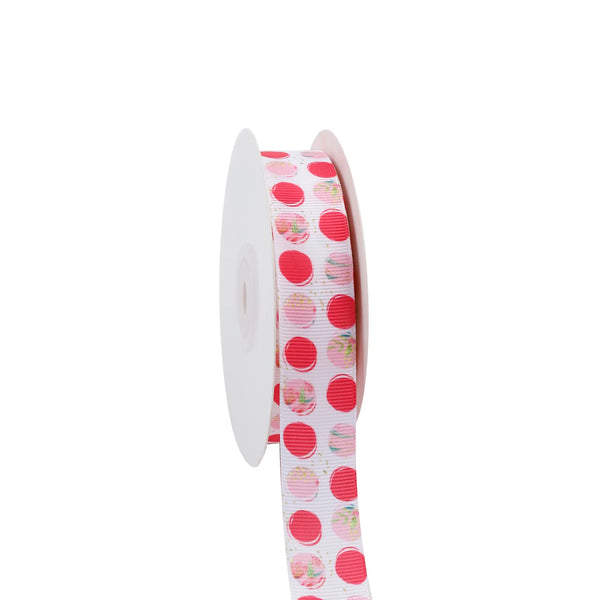 7/8" Printed Grosgrain Ribbon | Love Dots (10049) | 20 Yard Roll