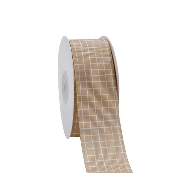 1 1/2" Printed Grosgrain Ribbon | Harvest Check (10021) | 20 Yard Roll