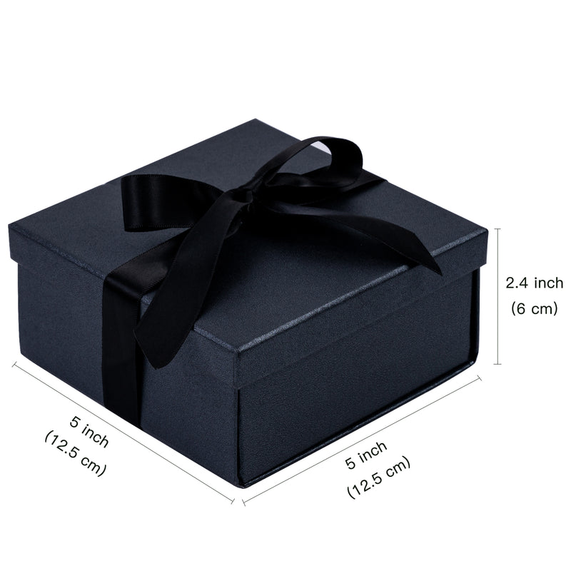 5" x 5" x 2.4" Gift Box w/ Satin Ribbon | Black