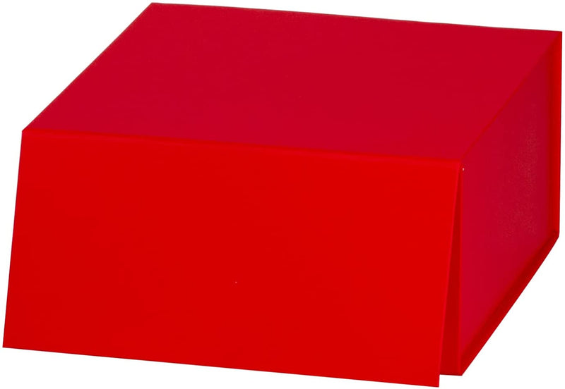 8" x 8" x 4" Collapsable Gift Box w/ Magnetic Square Flap Lid | Red