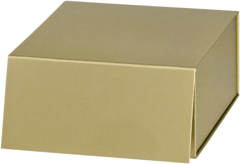 8" x 8" x 4" Collapsable Gift Box w/ Magnetic Square Flap Lid | Gold