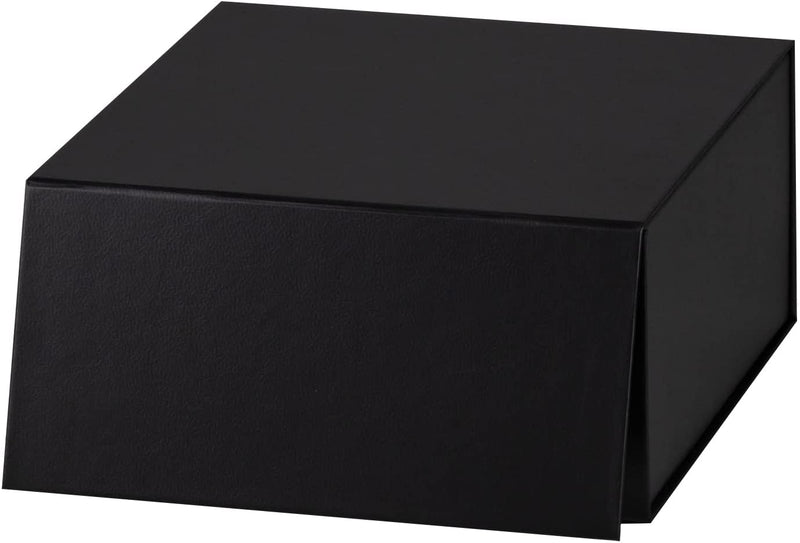 8" x 8" x 4" Collapsable Gift Box w/ Magnetic Square Flap Lid | Black