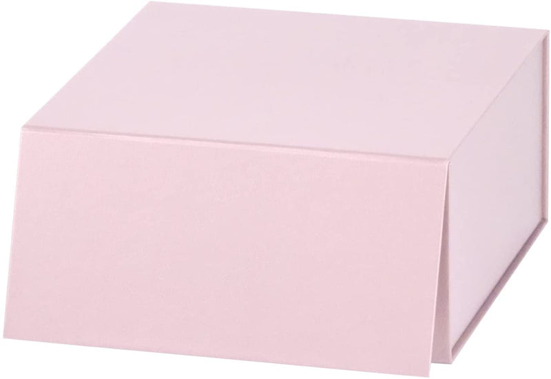 8" x 8" x 4" Collapsable Gift Box w/ Magnetic Square Flap Lid | Pink