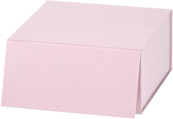 8" x 8" x 4" Collapsable Gift Box w/ Magnetic Square Flap Lid | Pink
